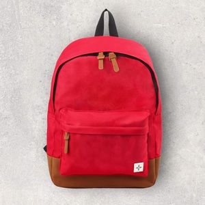 NWT Sun + Stone, red colorblocked backpack $80 retail!